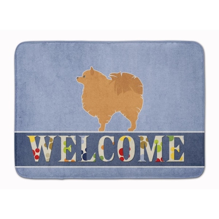 Carolines Treasures Pomeranian Welcome Machine Washable Memory Foam Mat BB5546RUG